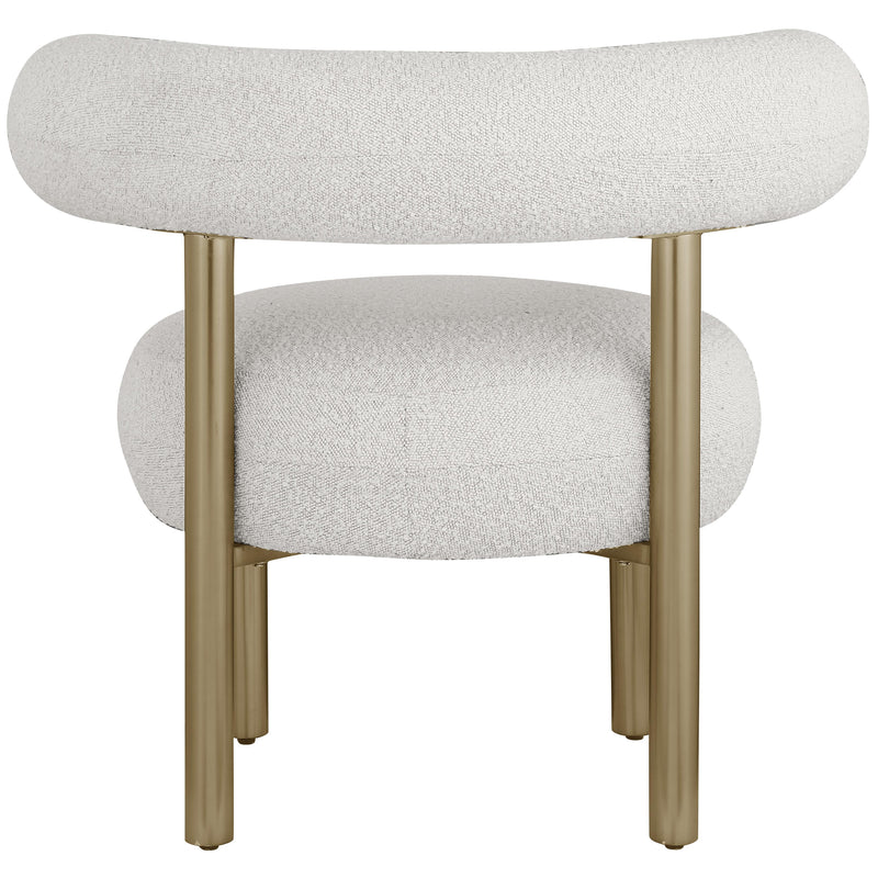 Meridian Bordeaux Cream Boucle Fabric Accent Chair IMAGE 3