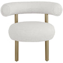 Meridian Bordeaux Cream Boucle Fabric Accent Chair IMAGE 4