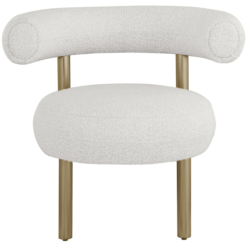Meridian Bordeaux Cream Boucle Fabric Accent Chair IMAGE 4