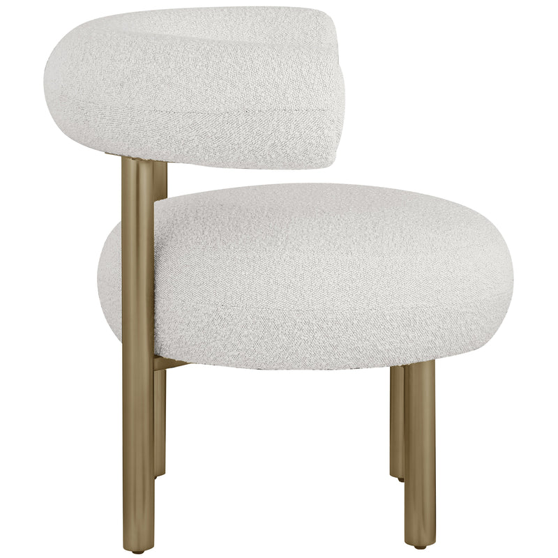 Meridian Bordeaux Cream Boucle Fabric Accent Chair IMAGE 5