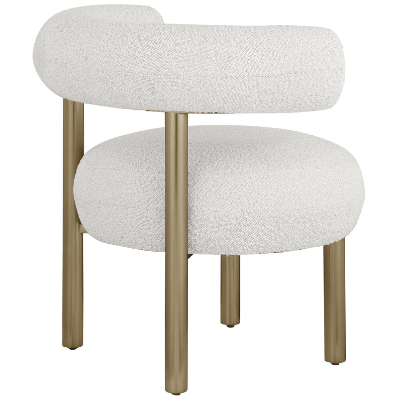 Meridian Bordeaux Cream Boucle Fabric Accent Chair IMAGE 6