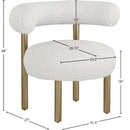 Meridian Bordeaux Cream Boucle Fabric Accent Chair IMAGE 8