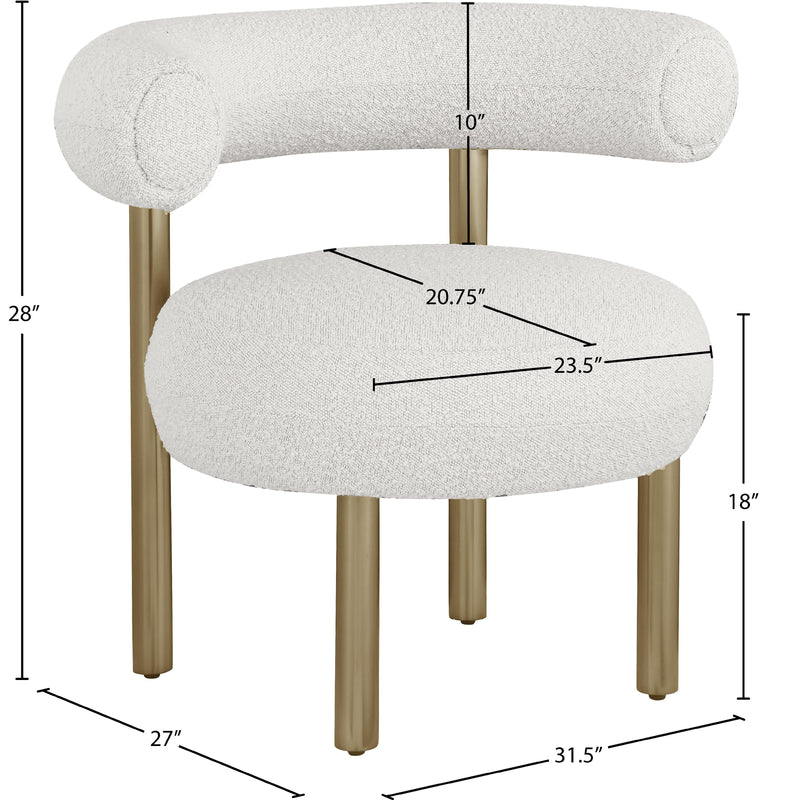 Meridian Bordeaux Cream Boucle Fabric Accent Chair IMAGE 8