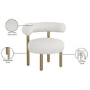 Meridian Bordeaux Cream Boucle Fabric Accent Chair IMAGE 9