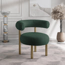 Meridian Bordeaux Green Boucle Fabric Accent Chair IMAGE 2