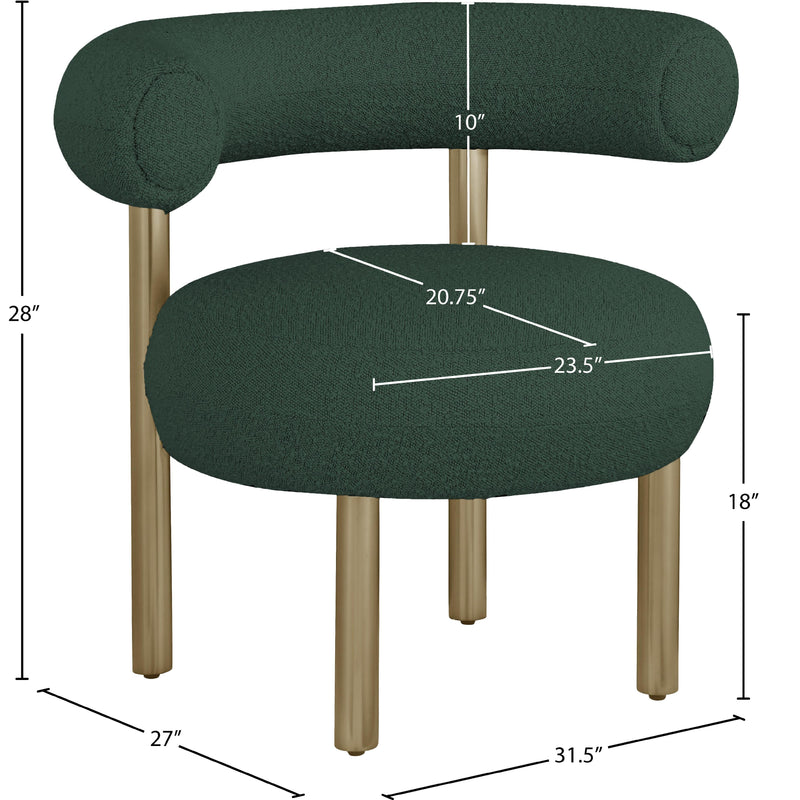 Meridian Bordeaux Green Boucle Fabric Accent Chair IMAGE 8