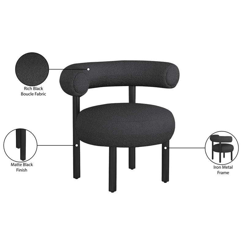Meridian Bordeaux Black Boucle Fabric Accent Chair IMAGE 9