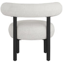 Meridian Bordeaux Cream Boucle Fabric Accent Chair IMAGE 3