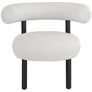 Meridian Bordeaux Cream Boucle Fabric Accent Chair IMAGE 4