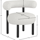 Meridian Bordeaux Cream Boucle Fabric Accent Chair IMAGE 8