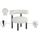 Meridian Bordeaux Cream Boucle Fabric Accent Chair IMAGE 9