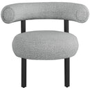 Meridian Bordeaux Grey Boucle Fabric Accent Chair IMAGE 4
