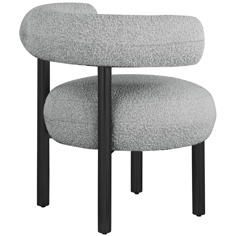 Meridian Bordeaux Grey Boucle Fabric Accent Chair IMAGE 6