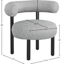 Meridian Bordeaux Grey Boucle Fabric Accent Chair IMAGE 8