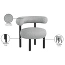 Meridian Bordeaux Grey Boucle Fabric Accent Chair IMAGE 9