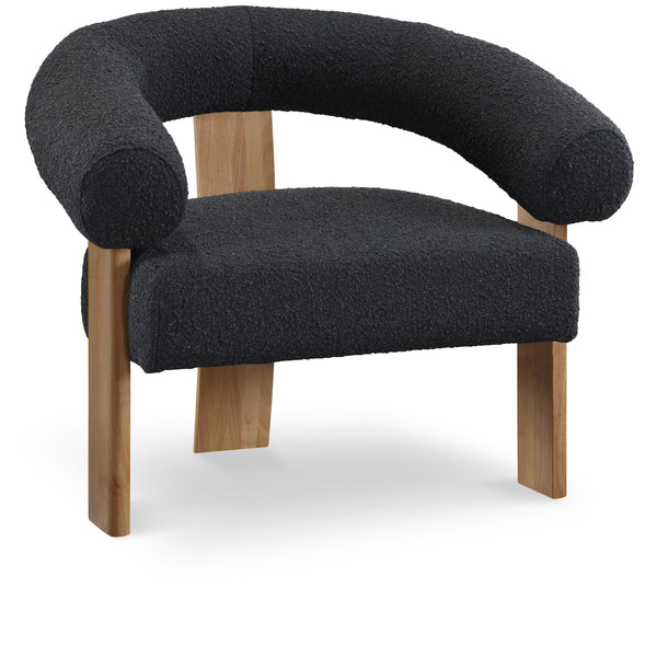 Meridian Winston Black Boucle Fabric Accent Chair IMAGE 1