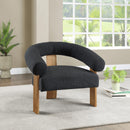 Meridian Winston Black Boucle Fabric Accent Chair IMAGE 2