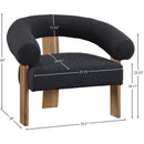 Meridian Winston Black Boucle Fabric Accent Chair IMAGE 8