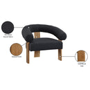 Meridian Winston Black Boucle Fabric Accent Chair IMAGE 9