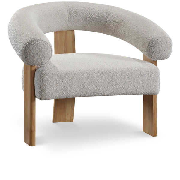Meridian Winston Cream Boucle Fabric Accent Chair IMAGE 1