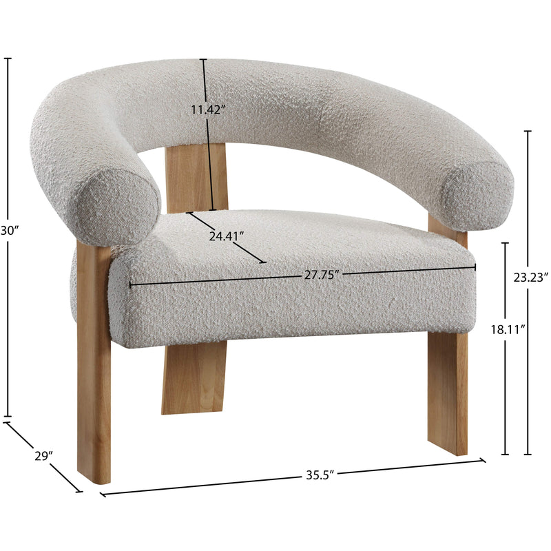 Meridian Winston Cream Boucle Fabric Accent Chair IMAGE 8