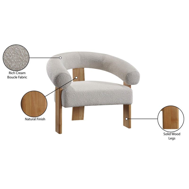 Meridian Winston Cream Boucle Fabric Accent Chair IMAGE 9
