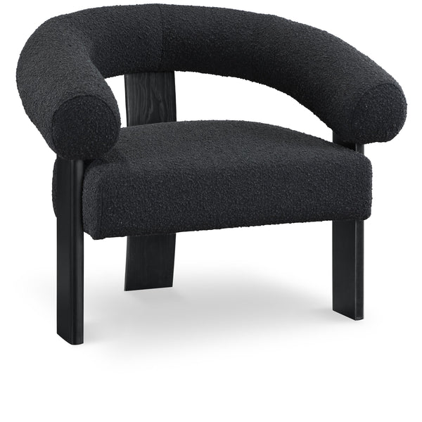 Meridian Winston Black Boucle Fabric Accent Chair IMAGE 1