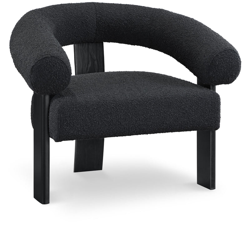 Meridian Winston Black Boucle Fabric Accent Chair IMAGE 1