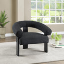 Meridian Winston Black Boucle Fabric Accent Chair IMAGE 2