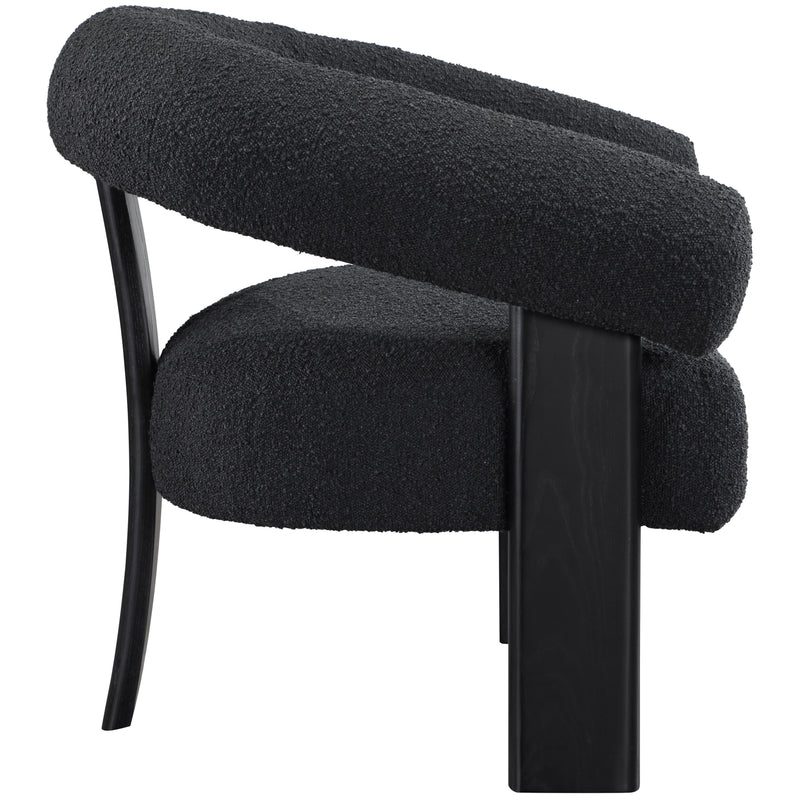 Meridian Winston Black Boucle Fabric Accent Chair IMAGE 5