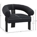 Meridian Winston Black Boucle Fabric Accent Chair IMAGE 8