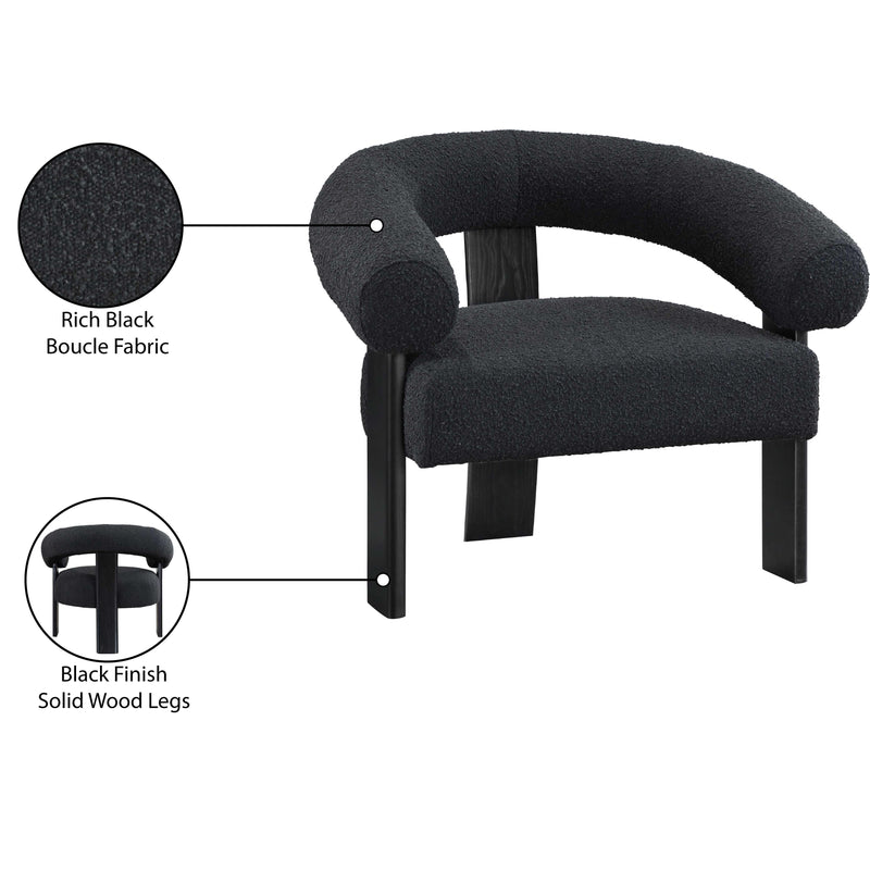 Meridian Winston Black Boucle Fabric Accent Chair IMAGE 9
