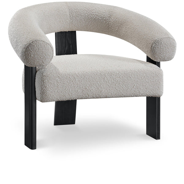 Meridian Winston Cream Boucle Fabric Accent Chair IMAGE 1