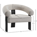 Meridian Winston Cream Boucle Fabric Accent Chair IMAGE 8