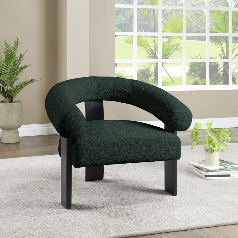 Meridian Winston Green Boucle Fabric Accent Chair IMAGE 2