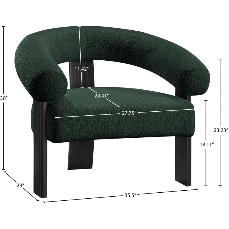 Meridian Winston Green Boucle Fabric Accent Chair IMAGE 8
