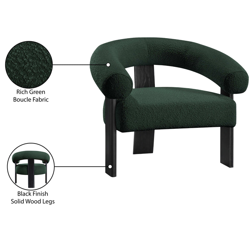 Meridian Winston Green Boucle Fabric Accent Chair IMAGE 9