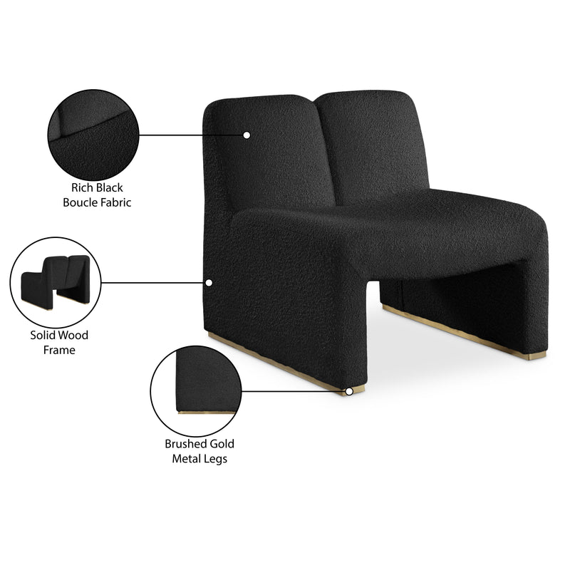 Meridian Alta Black Boucle Fabric Accent Chair IMAGE 9