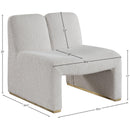 Meridian Alta Cream Boucle Fabric Accent Chair IMAGE 8