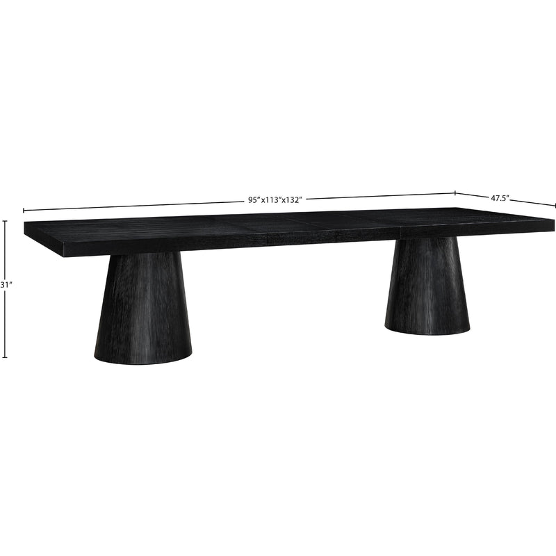 Meridian Tavolo Black Oak Veneer Dining Table (3 Boxes) IMAGE 14