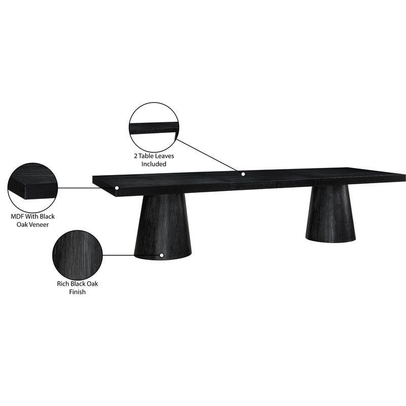 Meridian Tavolo Black Oak Veneer Dining Table (3 Boxes) IMAGE 15
