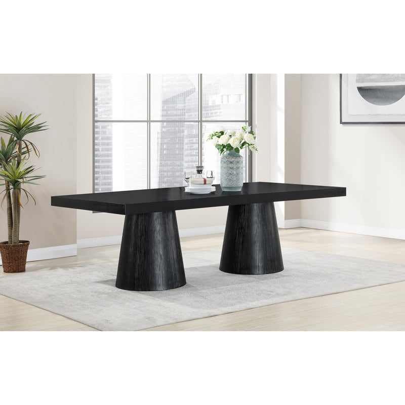 Meridian Tavolo Black Oak Veneer Dining Table (3 Boxes) IMAGE 2