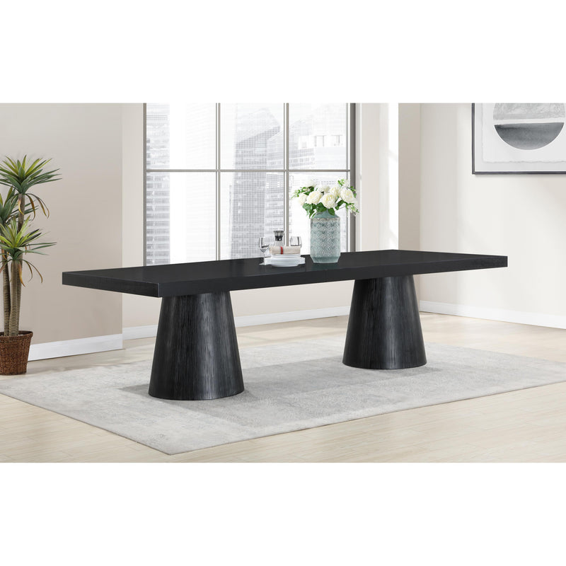 Meridian Tavolo Black Oak Veneer Dining Table (3 Boxes) IMAGE 3
