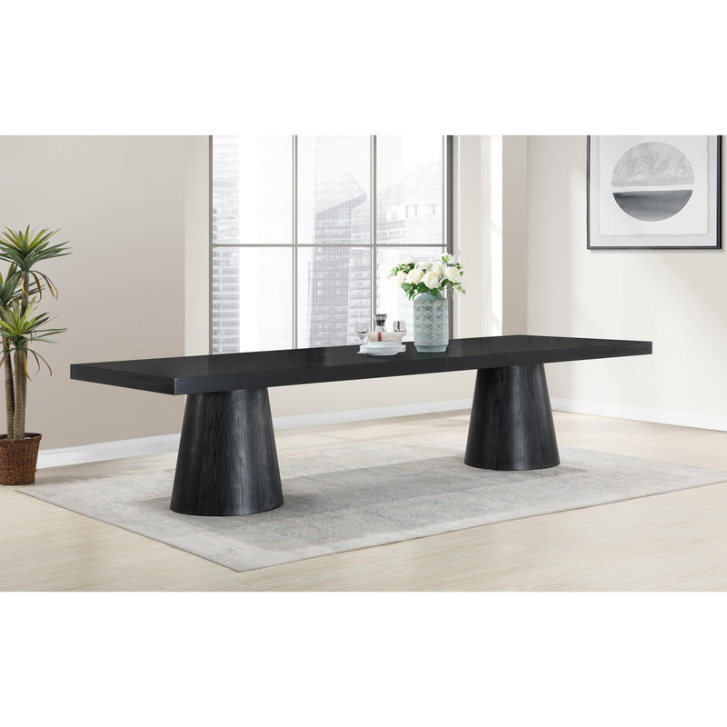 Meridian Tavolo Black Oak Veneer Dining Table (3 Boxes) IMAGE 4