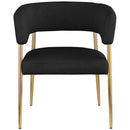 Meridian Creston Black Durable Linen Textured Fabric Dining Chair IMAGE 4