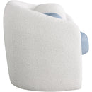 Meridian Acadia Blue Vegan Leather / Cream Boucle Fabric Accent Chair IMAGE 4