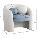 Meridian Acadia Blue Vegan Leather / Cream Boucle Fabric Accent Chair IMAGE 7