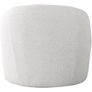 Meridian Acadia Cognac Vegan Leather / Cream Boucle Fabric Accent Chair IMAGE 3