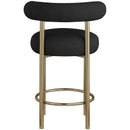 Meridian Bordeaux Black Boucle Fabric Stool IMAGE 2