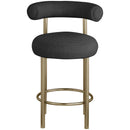 Meridian Bordeaux Black Boucle Fabric Stool IMAGE 4